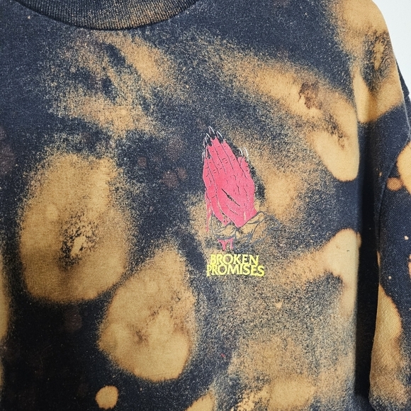 Broken Promises Devil as the Priest Acid Washed Graphic Tee Size Medium - Picture 7 of 11